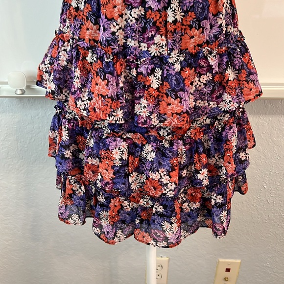 1. State Floral Dress. Tiered Ruffled Smocked waist Large - Picture 3 of 6